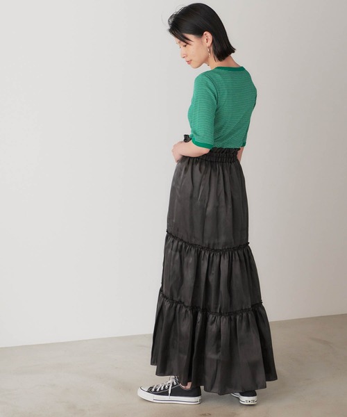 forksy.（フォルクシー）の「【forksy.】シャイニーポプリンティアードスカート（スカート・レディース・ブラック/パープル/カーキ・FREE）」の8枚目の写真