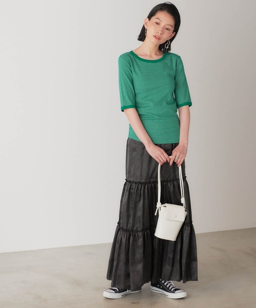 forksy.（フォルクシー）の「【forksy.】シャイニーポプリンティアードスカート（スカート・レディース・ブラック/パープル/カーキ・FREE）」の10枚目の写真