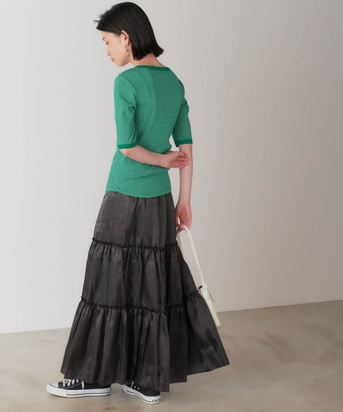 forksy.（フォルクシー）の「【forksy.】シャイニーポプリンティアードスカート（スカート・レディース・ブラック/パープル/カーキ・FREE）」の11枚目の写真