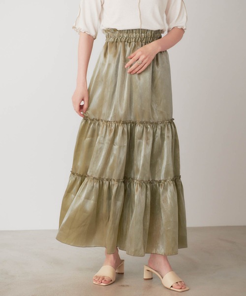 forksy.（フォルクシー）の「【forksy.】シャイニーポプリンティアードスカート（スカート・レディース・ブラック/パープル/カーキ・FREE）」の12枚目の写真