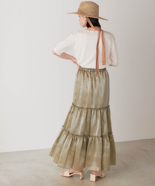 forksy.（フォルクシー）の「【forksy.】シャイニーポプリンティアードスカート（スカート・レディース・ブラック/パープル/カーキ・FREE）」の17枚目の写真