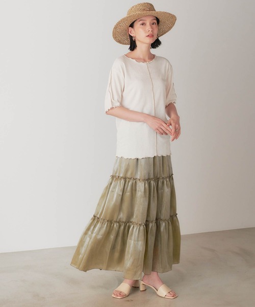 forksy.（フォルクシー）の「【forksy.】シャイニーポプリンティアードスカート（スカート・レディース・ブラック/パープル/カーキ・FREE）」の18枚目の写真