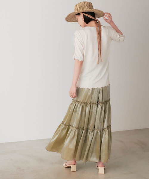 forksy.（フォルクシー）の「【forksy.】シャイニーポプリンティアードスカート（スカート・レディース・ブラック/パープル/カーキ・FREE）」の19枚目の写真