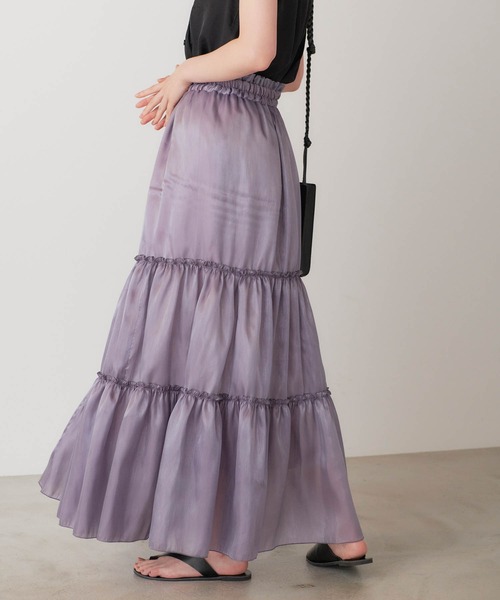 forksy.（フォルクシー）の「【forksy.】シャイニーポプリンティアードスカート（スカート・レディース・ブラック/パープル/カーキ・FREE）」の21枚目の写真