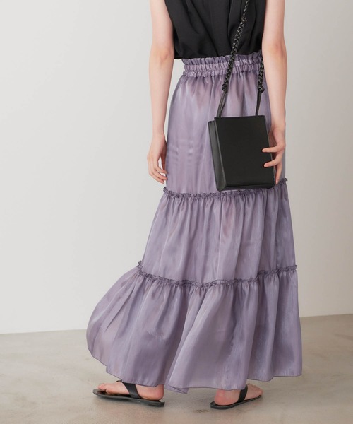 forksy.（フォルクシー）の「【forksy.】シャイニーポプリンティアードスカート（スカート・レディース・ブラック/パープル/カーキ・FREE）」の22枚目の写真