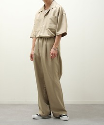 ZIP FIVE | 【ZOZO限定】インフルエンサー【ユウト】× ZIPFIVE 　リネンライクシャンブレー オープンカラーシャツ×ワイドパンツ セットアップ(セットアップ)