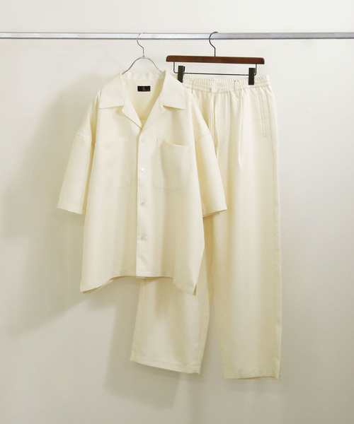 ZIP FIVE（ジップファイブ）の「【ZIP FIVE】【セットアップ　2点セット】リネンライクシャンブレー　ルーズシルエット オープンカラーシャツ＆ワイドパンツ（セットアップ・メンズ・オリーブ/ブラック/ベージュ/ブルー/アイボリー/ブラウン・LARGE/X-LARGE/MEDIUM）」の7枚目の写真