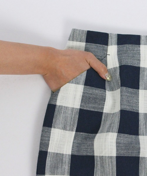 JENNE（ジェンヌ）の「リネン混チェックペンシルスカート（スカート・レディース・ネイビー/ピンク/ブルー・SMALL/MEDIUM/LARGE）」の16枚目の写真