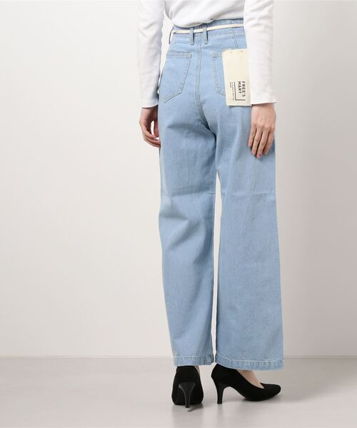 FREE'S MART（フリーズマート）の「【Sシリーズ対応】ベルト付きセンターシームワイドデニム（その他パンツ・レディース・パープル/ホワイト系その他/ブルー系その他3・MEDIUM/SMALL）」の4枚目の写真
