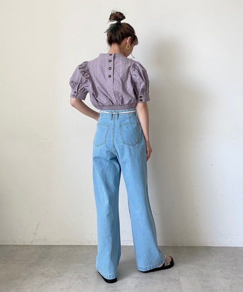 FREE'S MART（フリーズマート）の「【Sシリーズ対応】ベルト付きセンターシームワイドデニム（その他パンツ・レディース・パープル/ホワイト系その他/ブルー系その他3・MEDIUM/SMALL）」の8枚目の写真