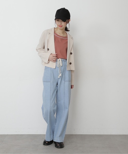 FREE'S MART（フリーズマート）の「【Sシリーズ対応】ベルト付きセンターシームワイドデニム（その他パンツ・レディース・パープル/ホワイト系その他/ブルー系その他3・MEDIUM/SMALL）」の10枚目の写真