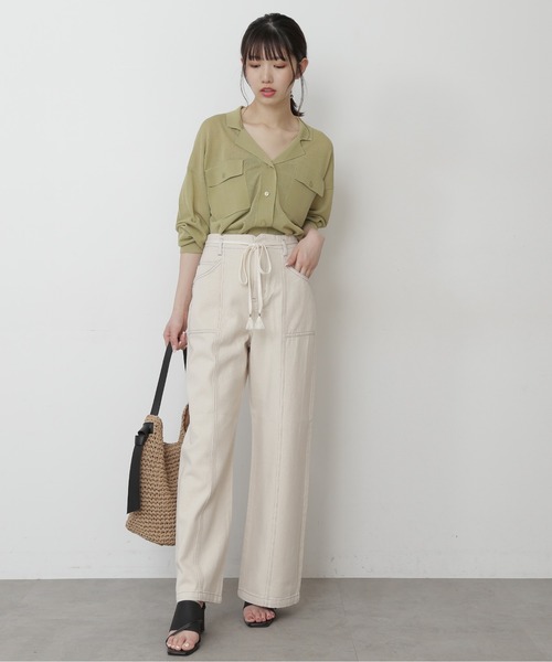 FREE'S MART（フリーズマート）の「【Sシリーズ対応】ベルト付きセンターシームワイドデニム（その他パンツ・レディース・パープル/ホワイト系その他/ブルー系その他3・MEDIUM/SMALL）」の12枚目の写真