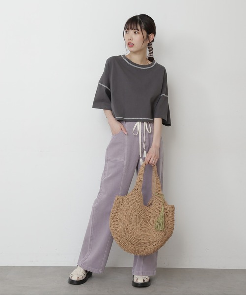 FREE'S MART（フリーズマート）の「【Sシリーズ対応】ベルト付きセンターシームワイドデニム（その他パンツ・レディース・パープル/ホワイト系その他/ブルー系その他3・MEDIUM/SMALL）」の14枚目の写真