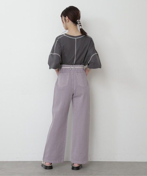 FREE'S MART（フリーズマート）の「【Sシリーズ対応】ベルト付きセンターシームワイドデニム（その他パンツ・レディース・パープル/ホワイト系その他/ブルー系その他3・MEDIUM/SMALL）」の16枚目の写真