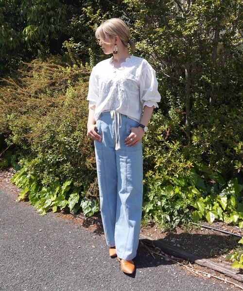 FREE'S MART（フリーズマート）の「【Sシリーズ対応】ベルト付きセンターシームワイドデニム（その他パンツ・レディース・パープル/ホワイト系その他/ブルー系その他3・MEDIUM/SMALL）」の11枚目の写真