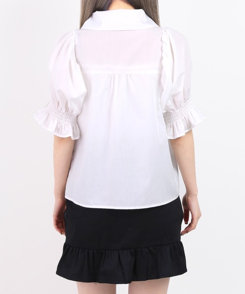 WC（ダブル シー）の「チャイナ半袖ブラウス（シャツ/ブラウス・レディース・ホワイト/ブラック・FREE）」の5枚目の写真