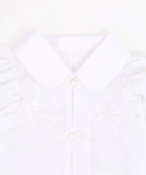 WC（ダブル シー）の「チャイナ半袖ブラウス（シャツ/ブラウス・レディース・ホワイト/ブラック・FREE）」の8枚目の写真