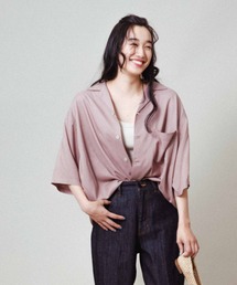 ADAM ET ROPE' | レーヨンドレープ ルーズシルエット オープンカラーシャツ/イージーケア/UNISEX(シャツ/ブラウス)