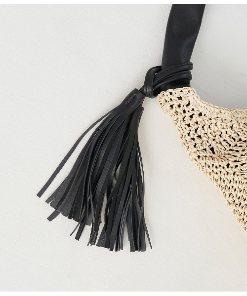 ROPE' PICNIC（ロペピクニック）の「ソフトハンドル透かし編ペーパーホーボーショルダーバッグ（ショルダーバッグ・レディース・グリーン系その他/ブラック・FREE）」の5枚目の写真