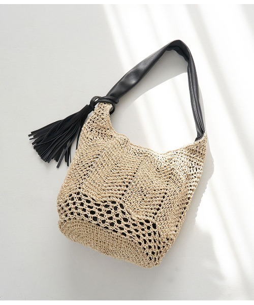 ROPE' PICNIC（ロペピクニック）の「ソフトハンドル透かし編ペーパーホーボーショルダーバッグ（ショルダーバッグ・レディース・グリーン系その他/ブラック・FREE）」の11枚目の写真