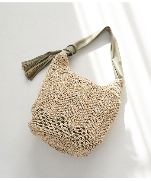 ROPE' PICNIC（ロペピクニック）の「ソフトハンドル透かし編ペーパーホーボーショルダーバッグ（ショルダーバッグ・レディース・グリーン系その他/ブラック・FREE）」の13枚目の写真