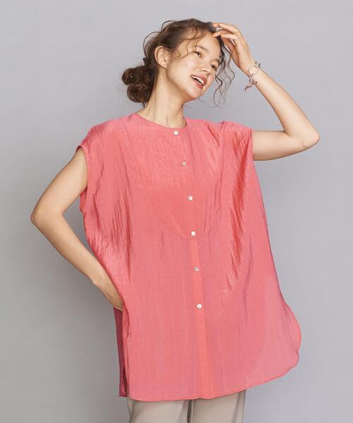 BEAUTY&YOUTH UNITED ARROWS(ビューティーアンドユースユナイテッドアローズ)の「BY レーヨンナイロン フレンチスリーブシャツ(シャツ/ブラウス・レディース・ホワイト/ベージュ/ピンク/その他3・FREE)」の4枚目の写真