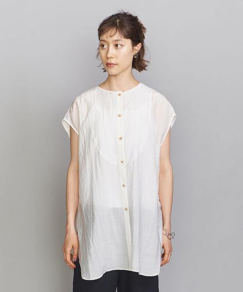 BEAUTY&YOUTH UNITED ARROWS(ビューティーアンドユースユナイテッドアローズ)の「BY レーヨンナイロン フレンチスリーブシャツ(シャツ/ブラウス・レディース・ホワイト/ベージュ/ピンク/その他3・FREE)」の5枚目の写真