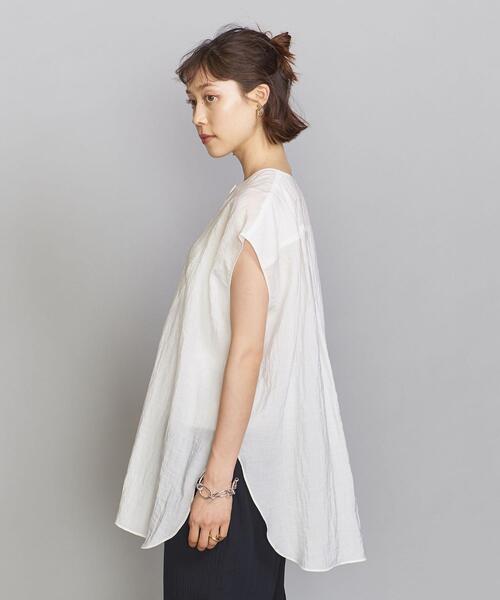 BEAUTY&YOUTH UNITED ARROWS(ビューティーアンドユースユナイテッドアローズ)の「BY レーヨンナイロン フレンチスリーブシャツ(シャツ/ブラウス・レディース・ホワイト/ベージュ/ピンク/その他3・FREE)」の6枚目の写真