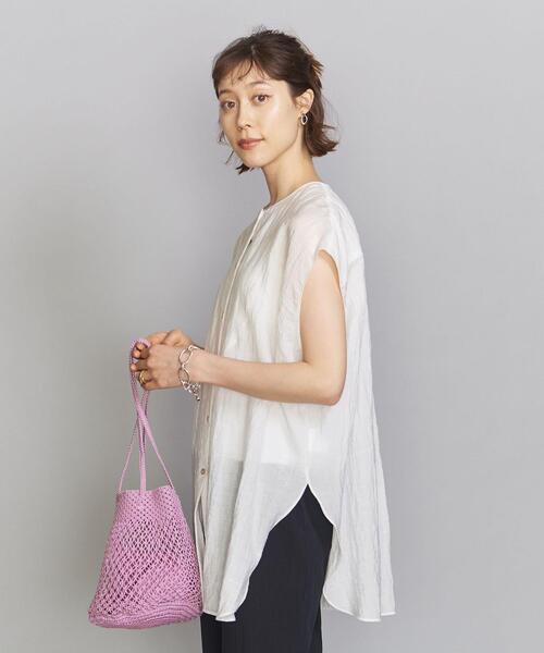 BEAUTY&YOUTH UNITED ARROWS(ビューティーアンドユースユナイテッドアローズ)の「BY レーヨンナイロン フレンチスリーブシャツ(シャツ/ブラウス・レディース・ホワイト/ベージュ/ピンク/その他3・FREE)」の8枚目の写真