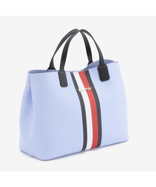TOMMY HILFIGER(トミーヒルフィガー)の「シグネチャーロゴトートバッグ(トートバッグ・レディース・ホワイト/ブルー・FREE)」の3枚目の写真