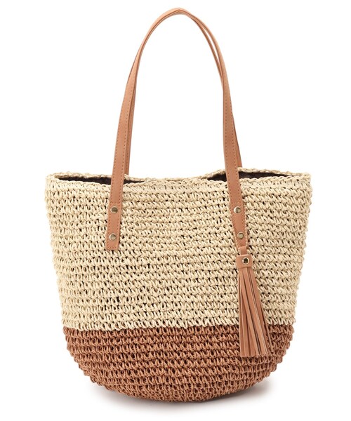 SHOO・LA・RUE（シューラルー）の「◆ペーパーざっくりツートーントート（トートバッグ・レディース・オレンジ系その他5/ダークグリーン系4/ネイビー系4・00）」の3枚目の写真