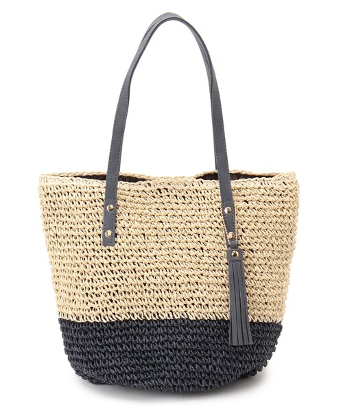 SHOO・LA・RUE（シューラルー）の「◆ペーパーざっくりツートーントート（トートバッグ・レディース・オレンジ系その他5/ダークグリーン系4/ネイビー系4・00）」の4枚目の写真