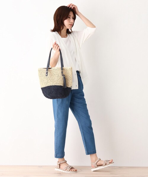 SHOO・LA・RUE（シューラルー）の「◆ペーパーざっくりツートーントート（トートバッグ・レディース・オレンジ系その他5/ダークグリーン系4/ネイビー系4・00）」の10枚目の写真