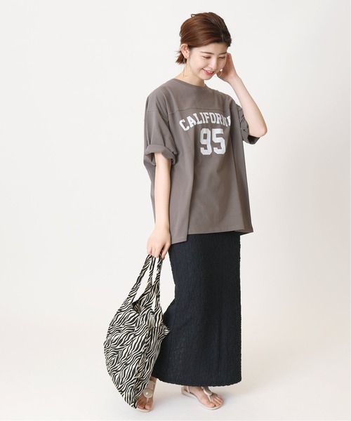 Simplicite(サンプリシテ)の「ナンバリングTEE◆(Tシャツ/カットソー・レディース・チャコールグレー/アイボリー/ベージュ・FREE)」の5枚目の写真