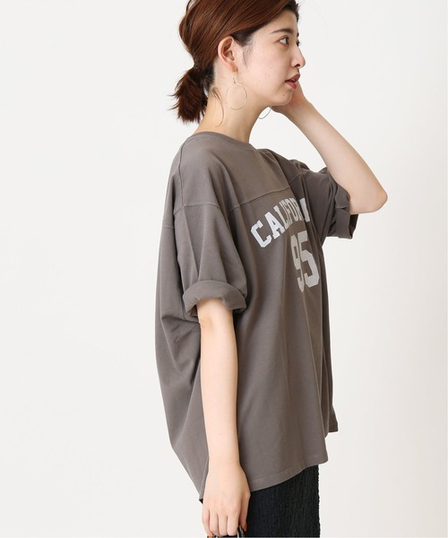 Simplicite(サンプリシテ)の「ナンバリングTEE◆(Tシャツ/カットソー・レディース・チャコールグレー/アイボリー/ベージュ・FREE)」の7枚目の写真