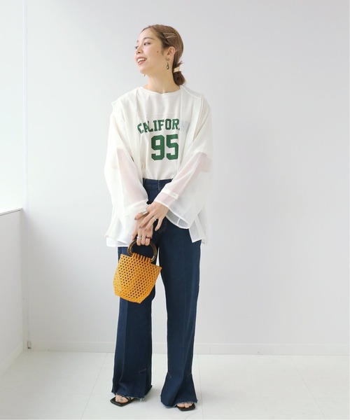 Simplicite(サンプリシテ)の「ナンバリングTEE◆(Tシャツ/カットソー・レディース・チャコールグレー/アイボリー/ベージュ・FREE)」の13枚目の写真