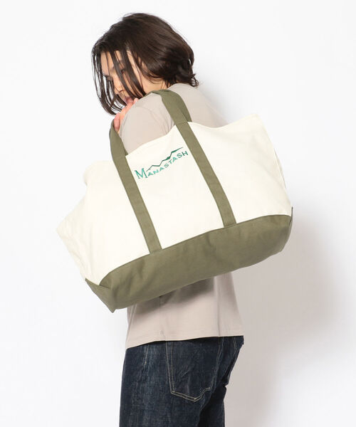 MANASTASH（マナスタッシュ）の「MANASTASH/マナスタッシュ　TOTE BAG　トートバッグ（トートバッグ・メンズ・オリーブ/ナチュラル・FREE）」の14枚目の写真