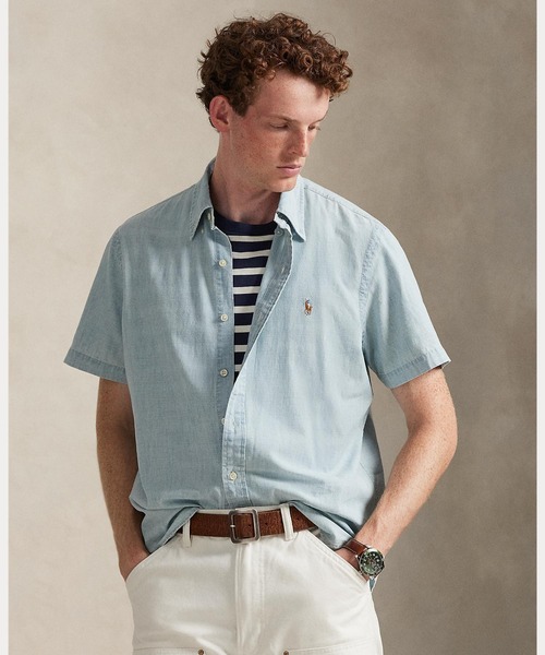 POLO RALPH LAUREN(ポロ ラルフ ローレン)の「クラシック フィット シャンブレー シャツ(シャツ/ブラウス・メンズ・ブルー・S/M/XS/XXL/L/XL)」の1枚目の写真