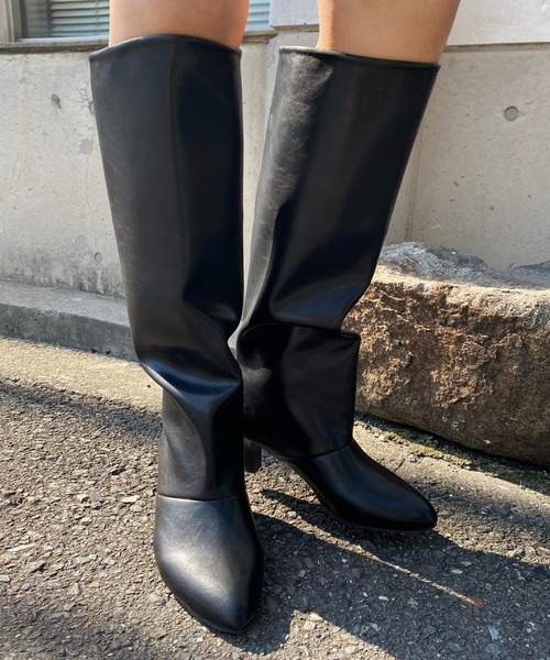 DouDou（ドゥドゥ）の「ロングブーツ（ブーツ・レディース・ブラック/ブラウン/ベージュ・M/L）」の2枚目の写真