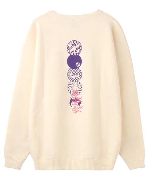 x-girl 長袖ニットセーター X-girl ニット セーター STRIPED SLEEVE HALF ZIP KNIT TOP