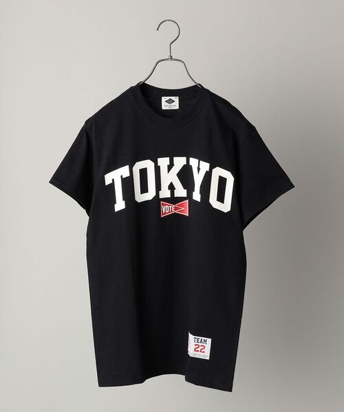 SHIPS(シップス)の「【SHIPS別注】VOTE MAKE NEW CLOTHES: TOKYO ロゴプリント Tシャツ(Tシャツ/カットソー・メンズ・ホワイト/ネイビー/ブラック・SMALL/MEDIUM/X-LARGE/LARGE)」の2枚目の写真