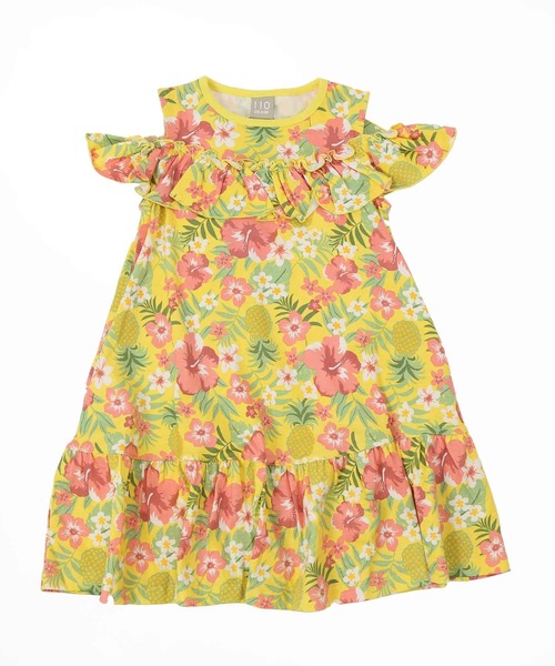 DILASH（ディラッシュ）の「肩開き2WAY花柄ワンピース（ワンピース・キッズ・ピンク/イエロー・100/110/120/130/140/90/80）」の3枚目の写真