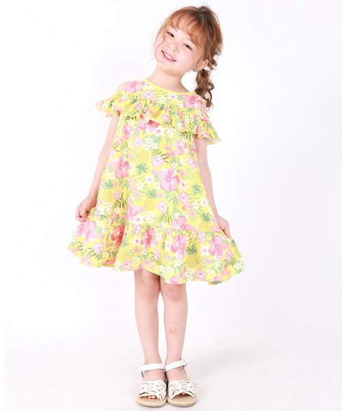 DILASH（ディラッシュ）の「肩開き2WAY花柄ワンピース（ワンピース・キッズ・ピンク/イエロー・100/110/120/130/140/90/80）」の5枚目の写真