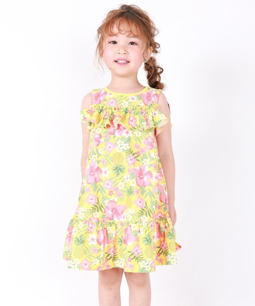DILASH（ディラッシュ）の「肩開き2WAY花柄ワンピース（ワンピース・キッズ・ピンク/イエロー・100/110/120/130/140/90/80）」の6枚目の写真