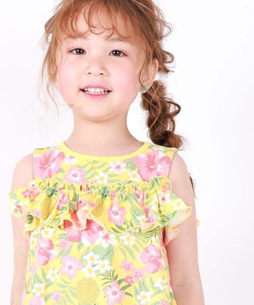 DILASH（ディラッシュ）の「肩開き2WAY花柄ワンピース（ワンピース・キッズ・ピンク/イエロー・100/110/120/130/140/90/80）」の8枚目の写真
