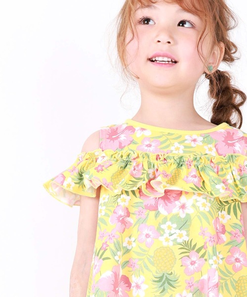 DILASH（ディラッシュ）の「肩開き2WAY花柄ワンピース（ワンピース・キッズ・ピンク/イエロー・100/110/120/130/140/90/80）」の9枚目の写真
