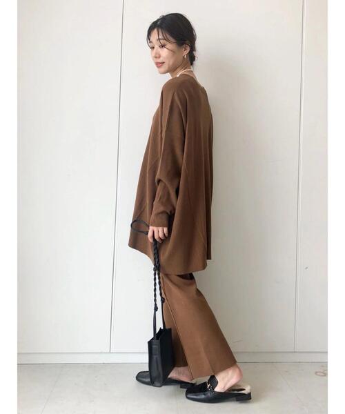 AMERICAN HOLIC（アメリカンホリック）の「クルーネック編地違いニットチュニック（ニット/セーター・レディース・アイボリー/キャメル/サックスブルー/ブラック/ライトベージュ・M/L）」の7枚目の写真