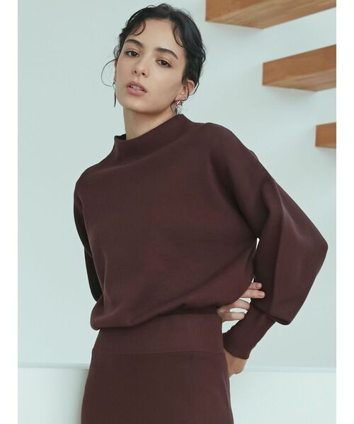 LAGUNAMOON（ラグナムーン）の「ボトルネックウエストリブニットプルオーバー（ニット/セーター・レディース・アイボリー/ブラック/バーガンディー/モカ・FREE）」の4枚目の写真