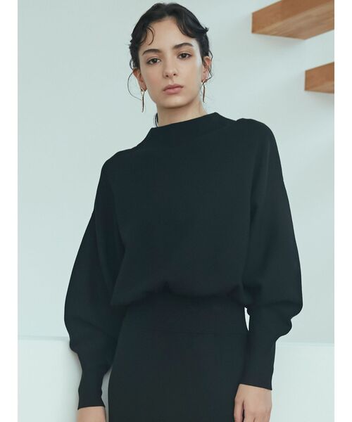 LAGUNAMOON（ラグナムーン）の「ボトルネックウエストリブニットプルオーバー（ニット/セーター・レディース・アイボリー/ブラック/バーガンディー/モカ・FREE）」の3枚目の写真