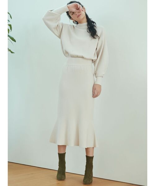 LAGUNAMOON（ラグナムーン）の「ボトルネックウエストリブニットプルオーバー（ニット/セーター・レディース・アイボリー/ブラック/バーガンディー/モカ・FREE）」の6枚目の写真